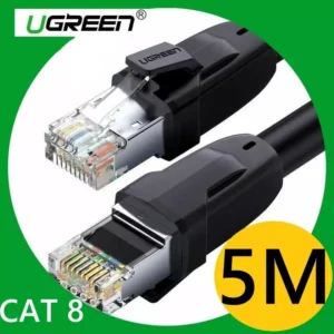 Cabo de rede ugreen cat 8 round de alta velocidade 2000 mhz / 25/ 40 gbps- 5m