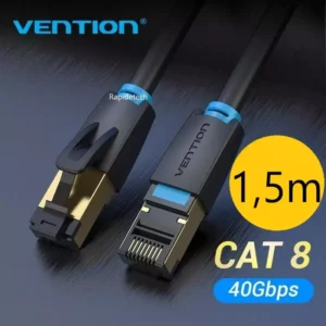 Cabo de rede Vention cat 8 round de alta velocidade 2000 mhz / 40 gbps- 1,5 m