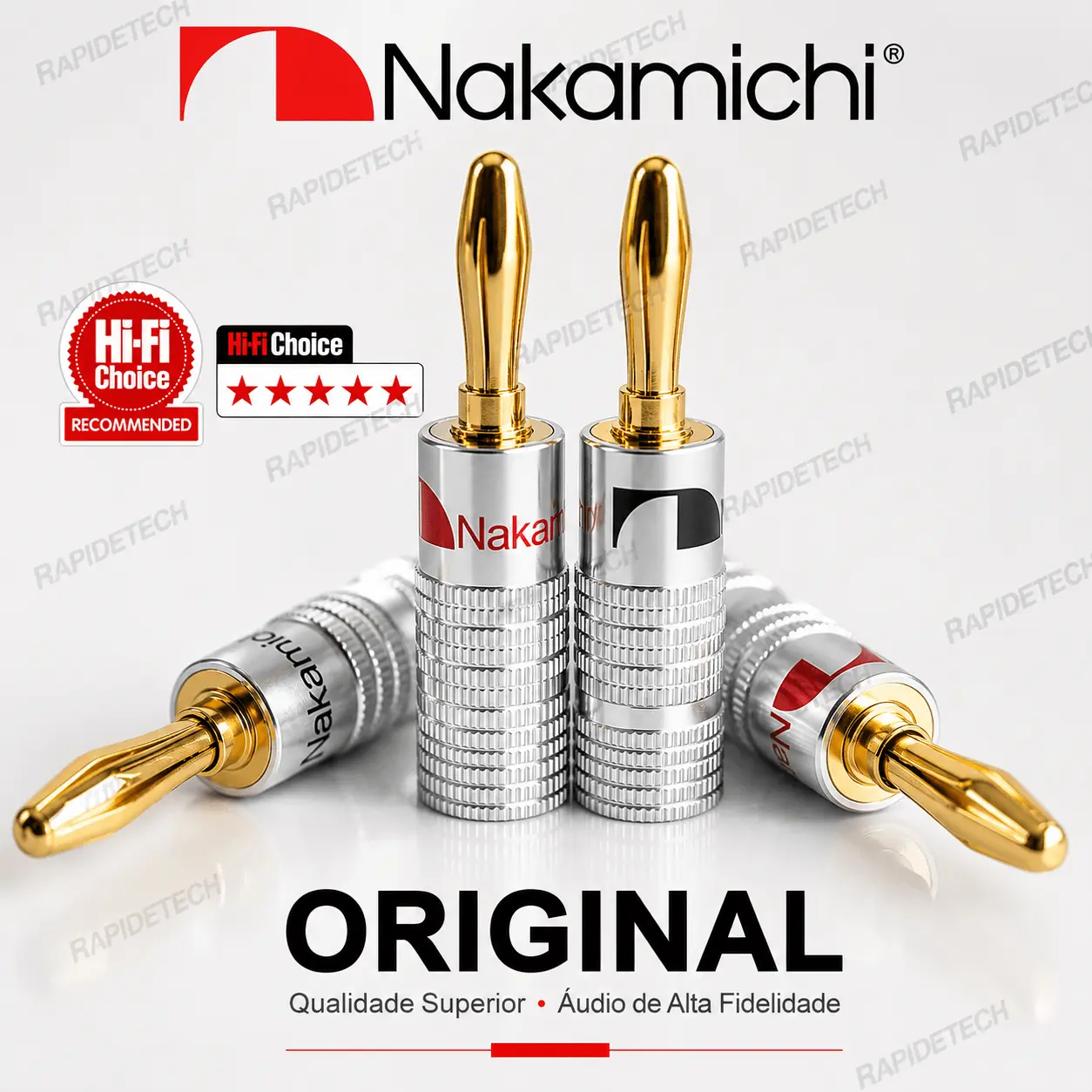 4 Plugs Banana Nakamichi originais Nova Liga Premium
