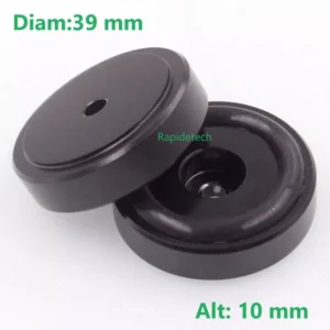 4 pes isoladores em aluminio PRETO 39 mm para audio Vintage e amplificadores e cd player ,receiver atuais