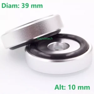 4 pes isoladores em aluminio PRATA  39 mm para audio Vintage e amplificadores e cd player ,receiver atuais