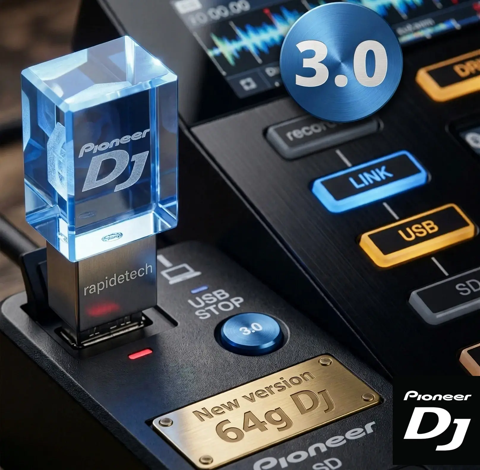 Novo Pendrive Pioneer Dj 3.0 64g Xdj Rx Xdj R3 Ddjrb +box