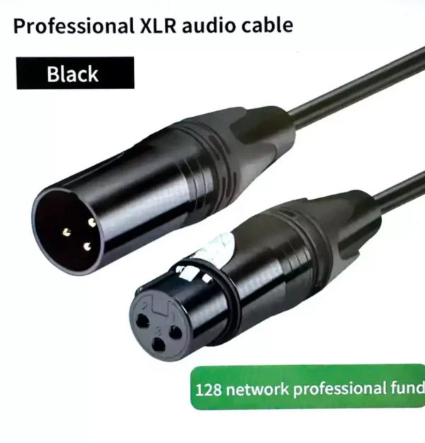 1 Cabo interconexao XLR  - macho e femea - preto -5 m 