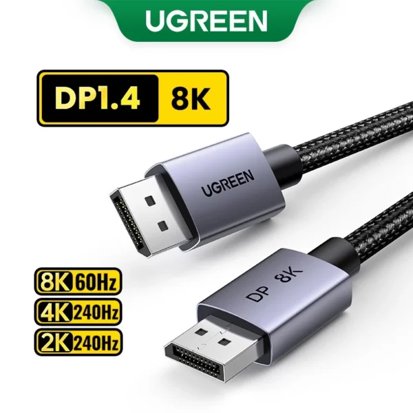 Novo cabo displayport 1.4 8k Ugreen 360 Hz /monitor e-gamer ultrawide - 2m   