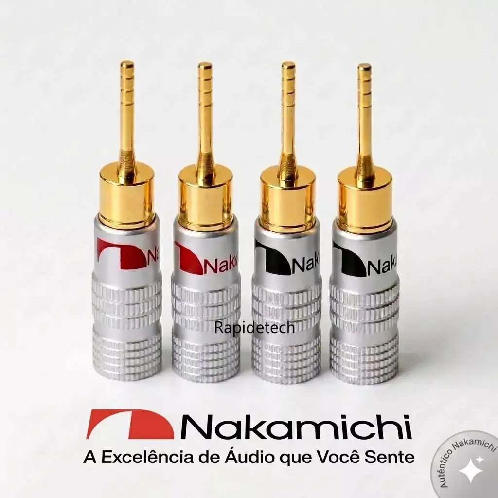 4 Plugs Banana Nakamichi pin para Receiver Vintage ou caixas bookshelves - 2 mm
