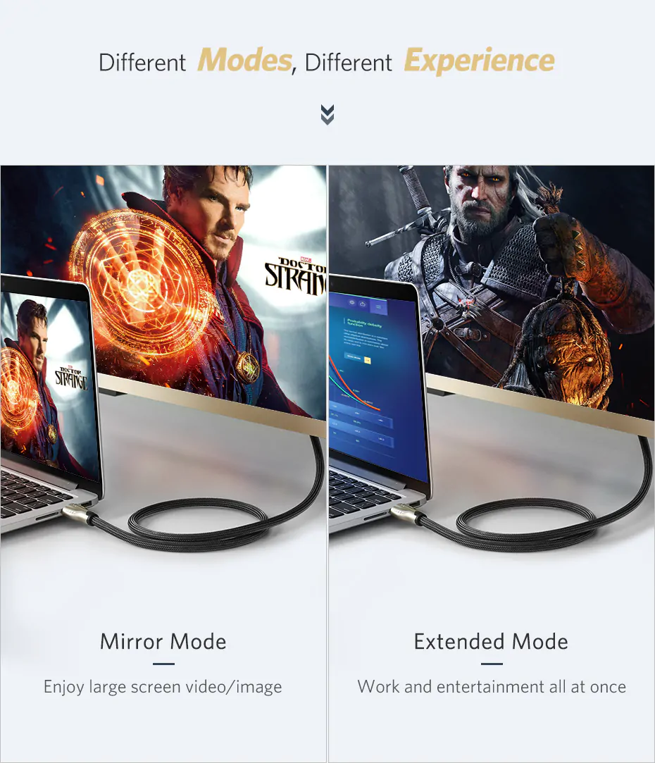 Cabo HDMI 4k dolby vision  trançado prata - Ugreen - 2 m - Imagem 4