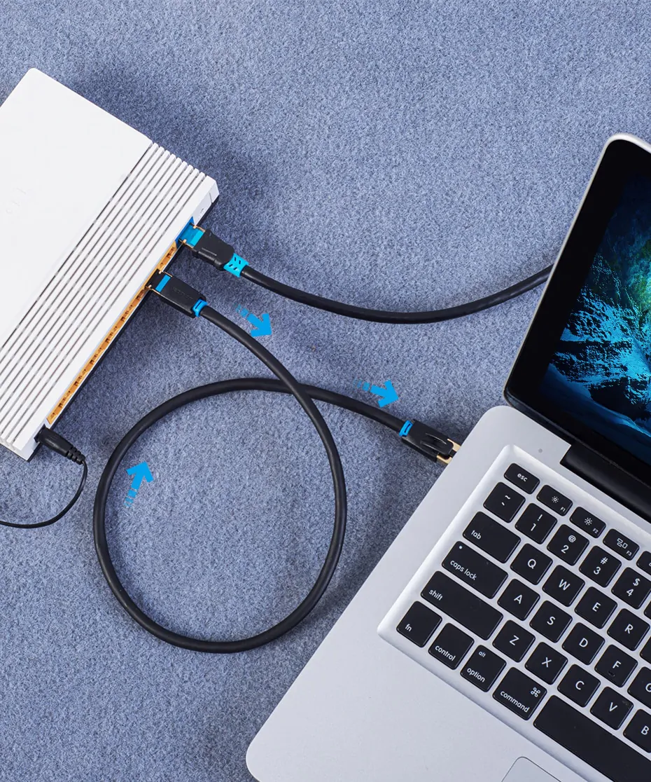 Cabo de rede Vention cat 8 round de alta velocidade 2000 mhz / 40 gbps- 1m - Imagem 2