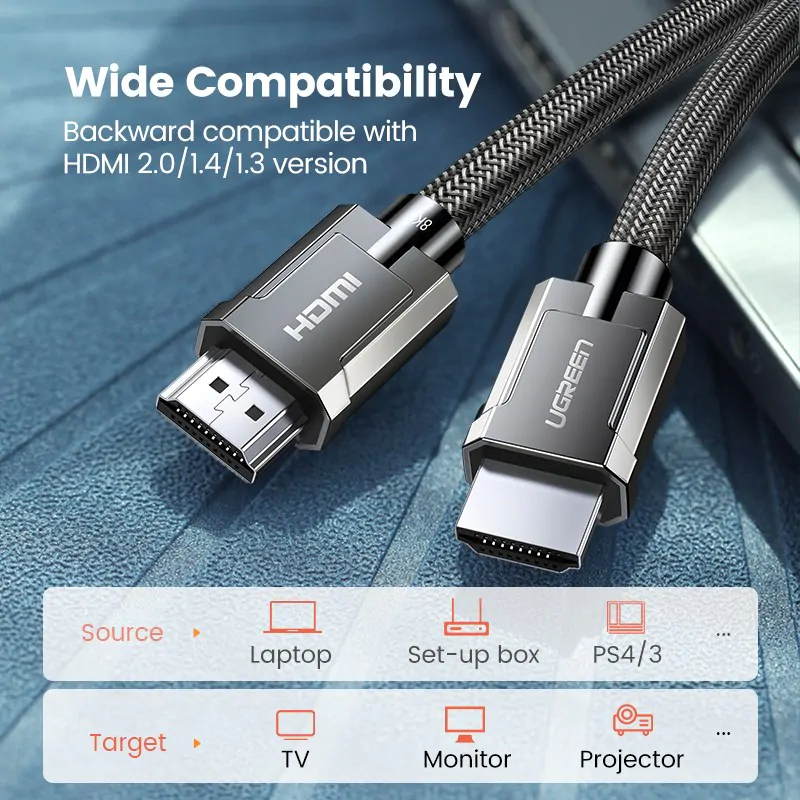 Novo cabo HDMI 2.1 - 8k   - Ugreen - 1m - Imagem 6