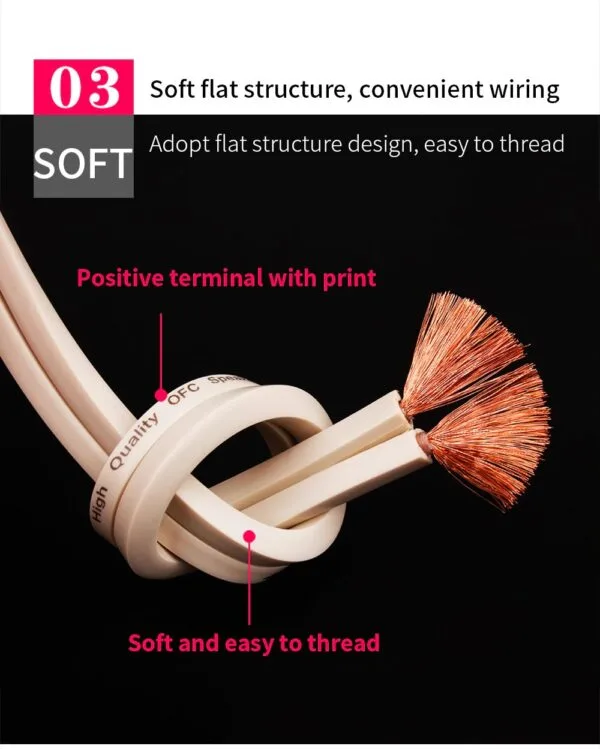 Novo cabo de caixa acustica - Audiophile serie 3.0 mm (1,5 mm efetivo dentro)-o2 free - Alta qualidade - 5m - Imagem 7