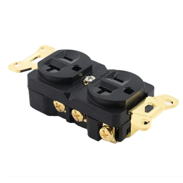 Tomada Furutech High end fs01 - Audiophile serie cobre puro gold plated + 1 placa acabamento aluminio preto - Padrao US - Imagem 2