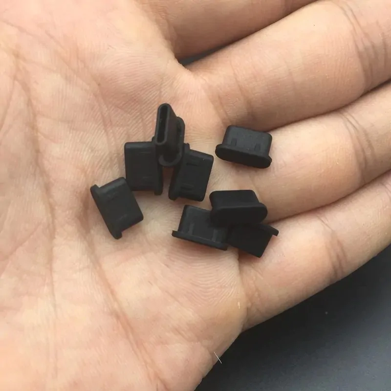 Kit de 10 tampas /capinhas protetoras USB TIPO C pretas - Imagem 4