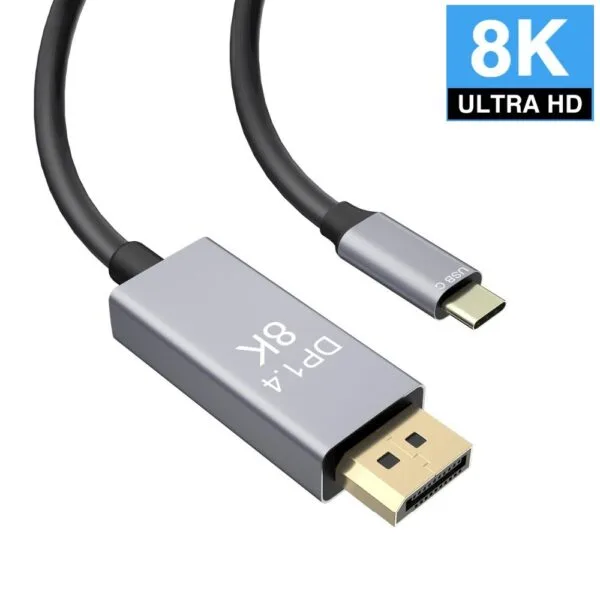 Cabo adaptador Tipo c X   displayport 1.4 8k  - 1m - Imagem 10