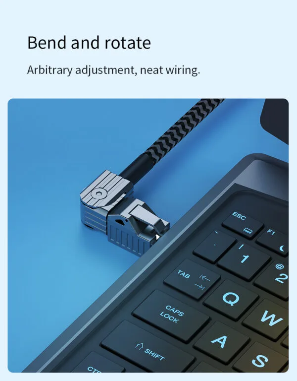 Cabo de rede Hagibis Cat 8 articulado e blindado alta velocidade 2000 mhz / 40 gbps- 0,5 m - Imagem 7