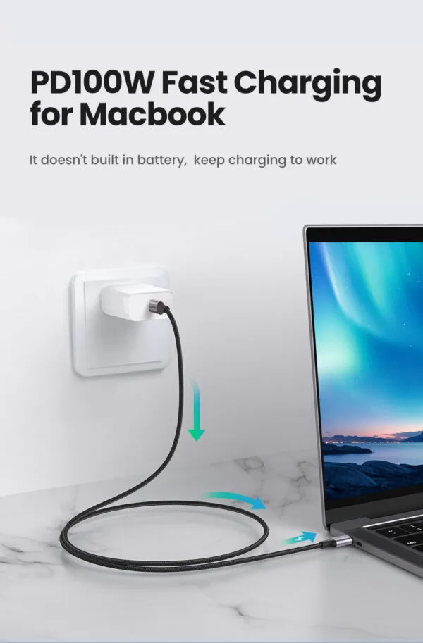 Cabo Tipo c x Tipo c  pd 100 w  Ugreen/   macbook pro Apple - 2 m - Imagem 7