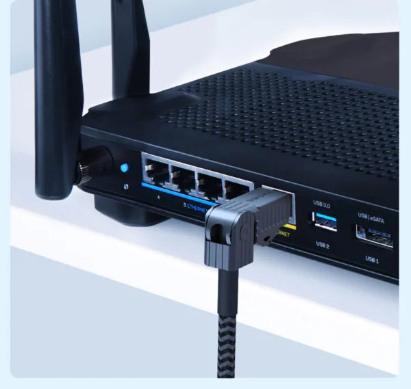 Cabo de rede Hagibis Cat 8 articulado e blindado alta velocidade 2000 mhz / 40 gbps- 0,5 m - Imagem 5