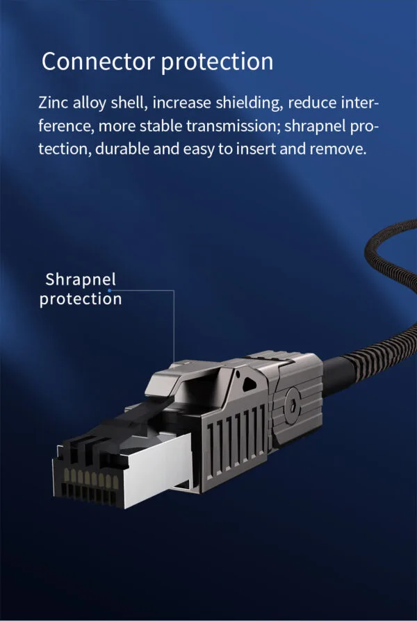Cabo de rede Hagibis Cat 8 articulado e blindado alta velocidade 2000 mhz / 40 gbps- 0,5 m - Imagem 10