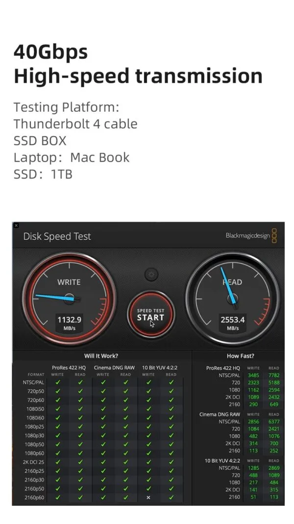 Cabo Thunderbolt 4  x Thunderbolt 4  pd 100 w 8k   -0,50m - Imagem 4