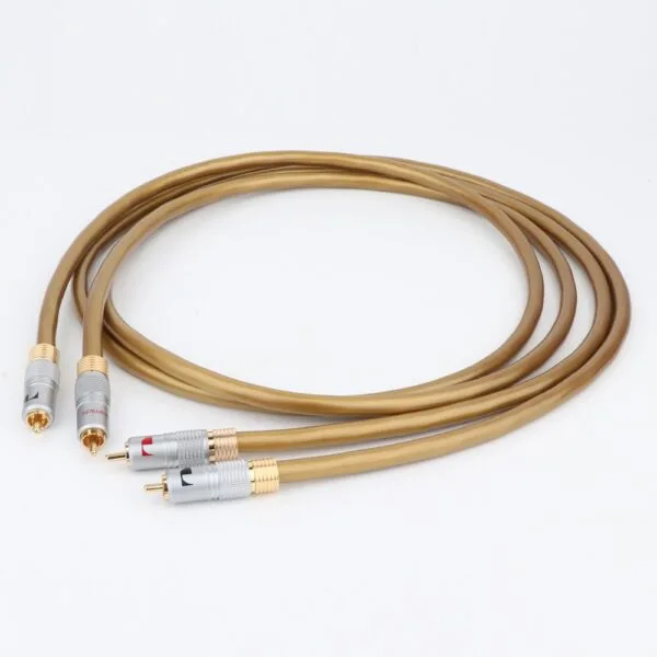 1 Cabo coaxial Candas hexlink 5c com plugs Nakamichi  para subwoofer ativo 8.00 mm cobre puro high end - 3m  - Imagem 5