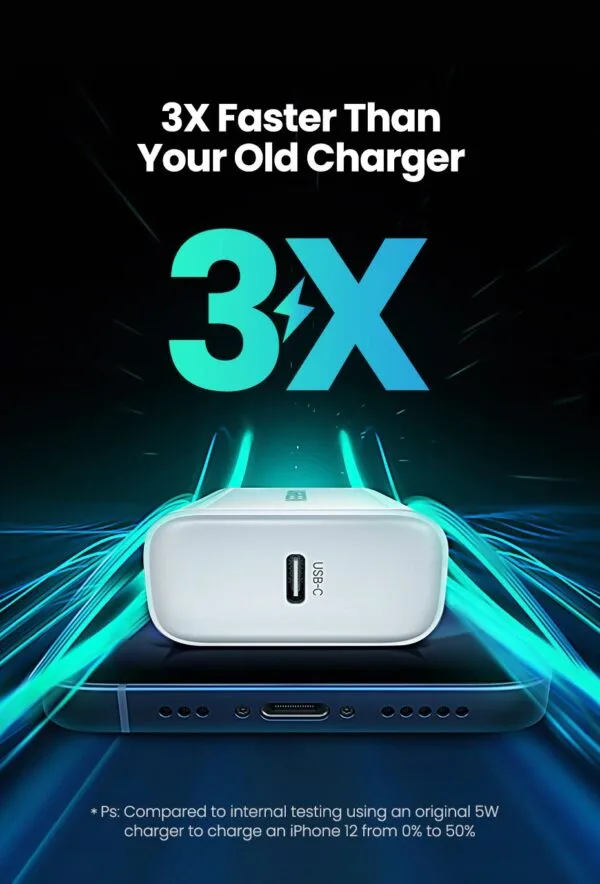 Carregador iphone pd fast charger pd 20w + Cabo Ugreen mfi certified  Apple-1m - Imagem 2