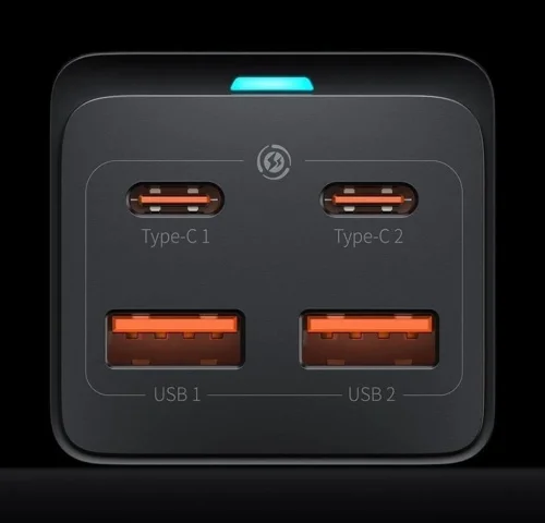 Carregador Baseus pd fast charger pd 100w com 4 entradas ideal mac book pro / iphone + Cabo tipo c nas 2 pontas - 1m + cabo alimentacao 1,5 m - Imagem 5