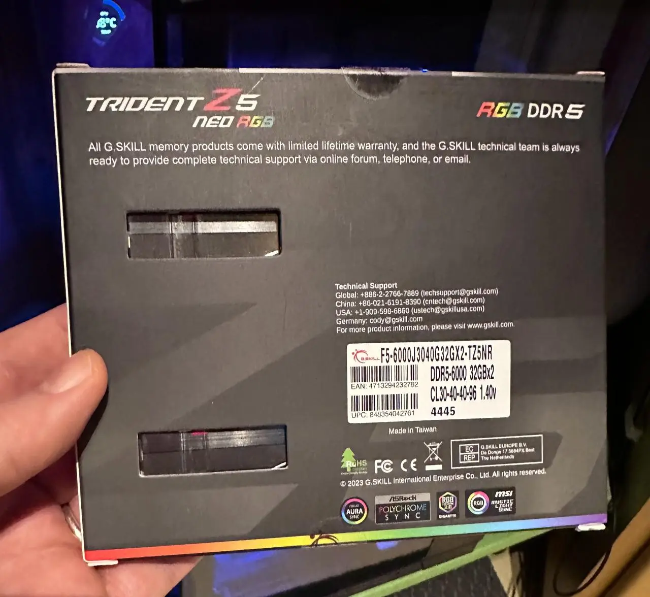 Memória G.skill Trident Z 5 Neo Rgb Ddr5 64g (2X32gb) Cl30 6000 mhz - Imagem 3